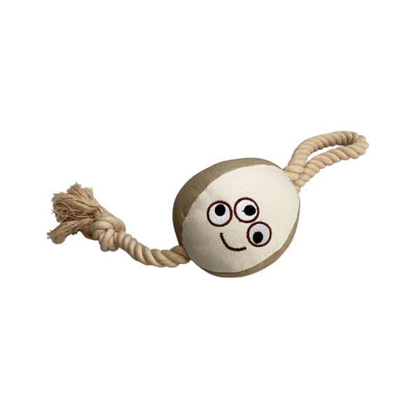 BillipetUSA Natural Canvas Three Eyes Tugging/Training Dog Toy 5"