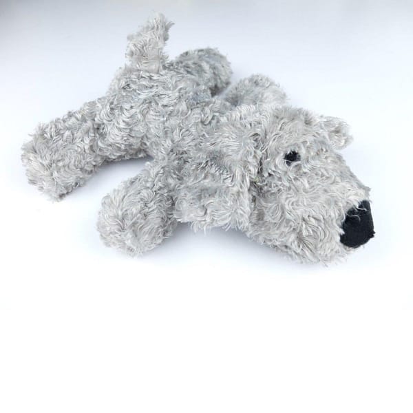 BillipetUSA Super Soft Plush Dog Toy with Squeaker Safe & Durable Grey Puppy 8"