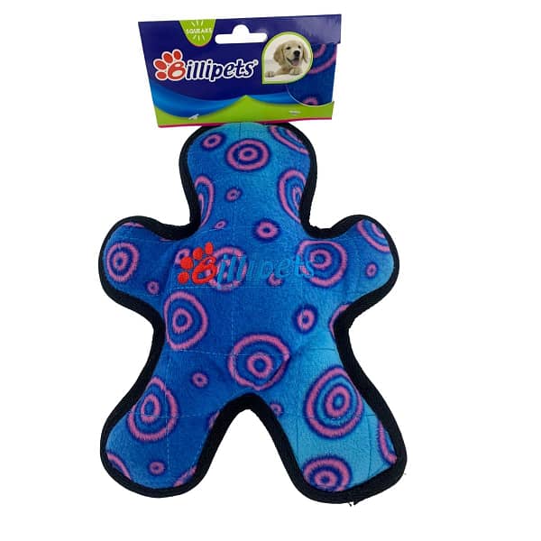 BillipetUSA Tough Floating Toss Dog Toy Durable Blue Toy Man w Squeaker 8"